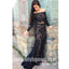 Two Pieces Off the Shoulder Long Sleeves Mermaid Black Long Prom Dresses, WG1122