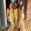 Shinning Gold Sequin Sweet Heart Mermaid Sexy Cheap Custom Make Handmade Long Bridesmaid Dresses, WG144