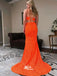 Two Pieces Sequins Spaghetti Straps Lace Up Mermaid Evening Gowns Prom Dresses , WGP138