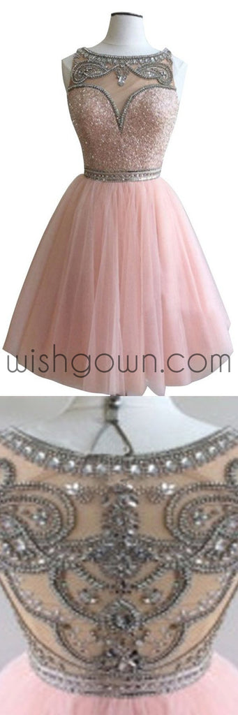 Dark pink Bateau gorgeous Stunning casual homecoming prom gown dresses, BD00154 - Wish Gown