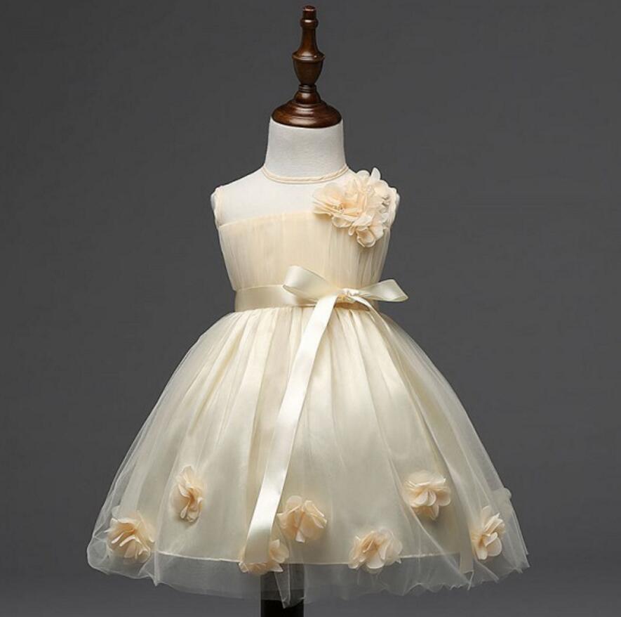 Lovely Beautiful Flower Girl Dresses, Weding Cheap Little Girl Dresses with Handmade Flowers, FGS020