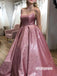 Dazzling Pink Bright Spaghetti Srap Long Prom Dresses PG1204