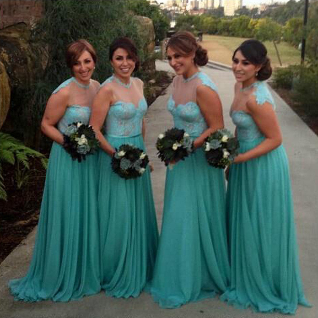 Online Cheap Custom Make Formal A Line Long Wedding Bridesmaid Dresses, WG315