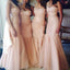 One Shoulder Mermaid Tulle Inexpensive Long Wedding Bridesmaid Dresses, WG326