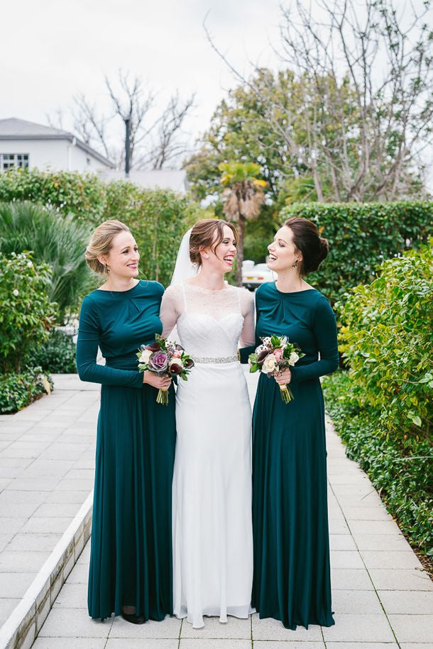 Long Sleeves Elegant Formal Unique Cheap Long Bridesmaid Dresses, WG405