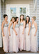 Unique Blush Pink Shinning Top Affordable Long Bridesmaid Dresses, WG410