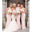 Blush Pink Mermaid Cheap Simple Elegant Wedding Party Long Bridesmaid Dresses, WG430 - Wish Gown