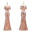 Popular Rose Gold Sequin Mismatched Long Cheap Wedding Bridesmaid Dresses, WG451