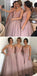 Gorgeous Pretty New Arrival Off Shoulder V-Neck Sparkly Long Bridesmaid Ball Gown, WG69 - Wish Gown