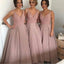 Gorgeous Pretty New Arrival Off Shoulder V-Neck Sparkly Long Bridesmaid Ball Gown, WG69 - Wish Gown