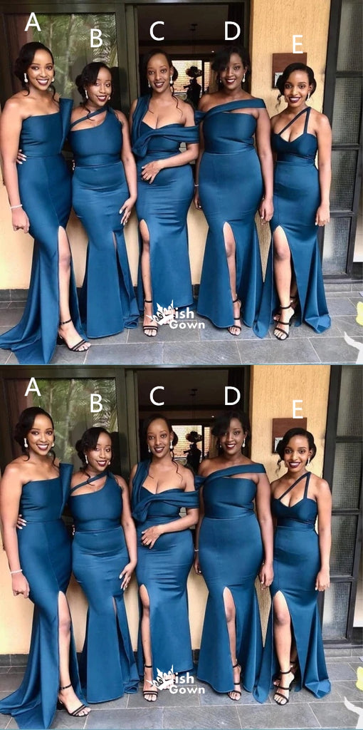 Mismatched Sexy Teal Mermaid Maxi Long Bridesmaid Dresses Online, WGM144