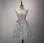 Cute Silver/Light Grey Unique Applique Pretty Short Homecoming Dresses, WG801