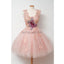 Cute Pink Unique Lace Junior Beautiful Cheap Short Homecoming Dresses, WG808 - Wish Gown