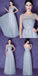 Tulle Scoop Gray Beautiful Cheap Bridesmaid Party Evening Long Prom Dress, PD0183