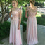 Pink Scoop Pretty On Sale Chiffon Formal A Line Long Prom Dress with Applique, PD0065