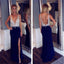 Shinning Deep V-Neck Open Back Side Slit Fashion Popular Party Newest Prom Dresses, PD0088