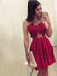 Red Lace Simple Freshman For Teens Casual Homecoming Prom Dress,BD00103