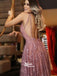 Spaghetti Straps Backless Sexy Dusty Pink Lace Evening Party Long Prom Dresses, PD0087