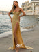 Sexy Sparkle Side Split Beaded Long Prom Dresses PG1160