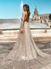 Popular Sparkle Spaghetti Strap Backless A Line Long Prom Dresses, SG108