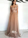 Charming Off the Shoulder Tulle Applique Long Prom Dresses, SG110