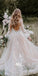 Elegant Appliques V-neck Long Sleeves Tulle Wedding Dress WDH068