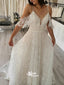 Elegant Appliques Spaghetti Straps Tulle Wedding Dress WDH069