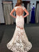 Sexy Mermaid Lace Open Back Popular Cheap Long Prom Dresses, WG1052