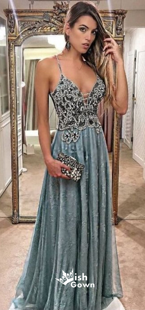 Mermaid Open Back Heavy Beaded Sexy Gorgeous Long Prom Dresses, WG1077