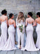 Backless Spaghetti Strap Sexy Mermaid Long Bridesmaid Dresses, WG425