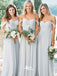 Charming Off the Shoulder Sweetheart Chiffon Long Cheap Bridesmaid Dresses, WG463