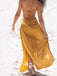 Summer Sexy Yellow Cheap Open Back Beach Casual Long Prom Dresses, WG593