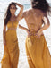 Summer Sexy Yellow Cheap Open Back Beach Casual Long Prom Dresses, WG593