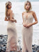 Sweetheart Lace Top Floor Length Open Back Sheath Beach Long Prom Dresses, WG594