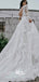 Sexy Long Sleeves Lace Tulle Appliques A-line Wedding Party Dresses With Trailing, WGB012