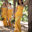 SImple Spaghetti Straps Sleeveless Bright Yellow Cheap Bridesmaid Dresses, WGM003