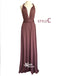 Dusty Rose Different Styles Jersey A-line Long Wedding Guest Bridesmaid Dresses, WGM019