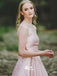 Hand-sewn Classic Beading Pale Pink Satin Long Prom Dresses WGP004