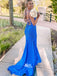 Sparkly Sequins Lace Up Back Spaghetti Strap Mermaid Long Bridesmaid Dresses Prom Dresses , WGP123