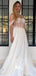 Off Shoulder Ivory Tulle Lace Appliques A-line Evening Gowns Prom Dresses, WGP196