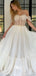 Off Shoulder Ivory Tulle Lace Appliques A-line Evening Gowns Prom Dresses, WGP196