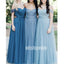 Charming Off-the-shoulder Blue Long Bridesmaid Dresses YPS123