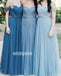 Charming Off-the-shoulder Blue Long Bridesmaid Dresses YPS123