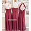 Popular Red Mismatched Long Wedding Bridesmaid Dresses, YPS129