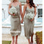 Elegant Spaghetti Strap Chiffon Knee-length Bridesmaid Dresses, YPS150