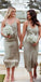 Elegant Spaghetti Strap Chiffon Knee-length Bridesmaid Dresses, YPS150