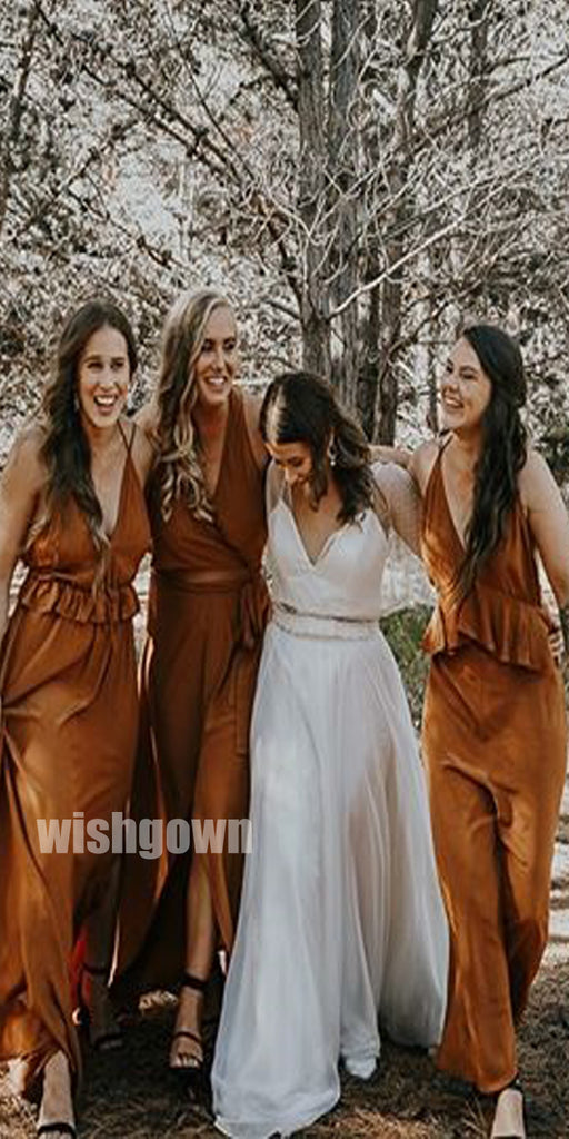 Popular Mismatched Styles Long Bridesmaid Dresses YPS113