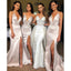 Sexy Mermaid Side Slit Wedding Party Long Bridesmaid Dresses, YPS161