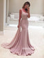 Elegant Pink One-shoulder Mermaid Long Prom Dresses PG1206