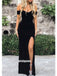 Sexy Black Off Shoulder Side Split Long Prom Dresses PG1219